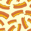 Pizza crust pattern seamless. leftover pizza background. Fast food vector texture