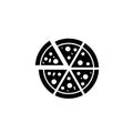 Pizza cut into slices icon and simple flat symbol for website,mobile,logo,app,UI Royalty Free Stock Photo