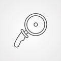 Pizza cutter vector icon sign symbol Royalty Free Stock Photo