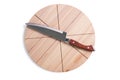 Pizza cutting board and knife Royalty Free Stock Photo