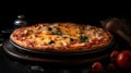 Pizza in Dark Mode, Capturing the Essence of Savory Indulgence