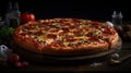 Pizza in Dark Mode, Capturing the Essence of Savory Indulgence