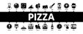 Pizza Delicious Food Minimal Infographic Banner Vector