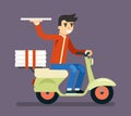 Pizza Delivery Courier Motorcycle Scooter Box Symbol Icon Concept Royalty Free Stock Photo