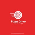 pizza delivery logo, pizza combine with tire logo concept