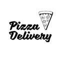 Pizza delivery logo. Flat pizza delivery banner. Vector fast food.