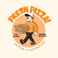 Pizza Delivery Mascot Character