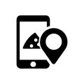 Pizza delivery route icon