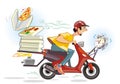 Pizza delivery service cartoon