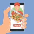 Pizza delivery service. Royalty Free Stock Photo