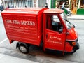 Pizza delivery van on Paris street