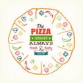 Pizza design template for menu, banner, advertising etc