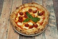 Pizza Diavola base made with a mixture of organic flour, wholemeal flou