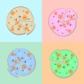 Pizza diferent colors illustration