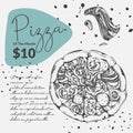 Pizza 10 dollar discount, sale and promo of cafe