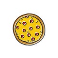 Pizza doodle icon