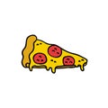 Pizza doodle icon, vector illustration