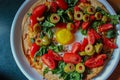 Pizza dÃÂ©jeuner aux lÃÂ©gumes