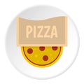 Pizza emblem for pizzeria icon circle