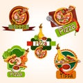 Pizza emblems set