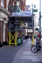 Pizza Express In Victoria Street Central London Undergoing External Building Refurbishment Work