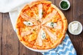 Pizza with fish and cream cheese - Plaisir Royalty Free Stock Photo