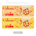 Pizza flat icon banner italian handmade