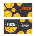 Pizza flyer vector template. Two Pizza banners. Gift Voucher