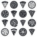 Pizza food icon set, simple style Royalty Free Stock Photo