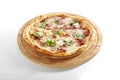 Pizza Four Cheeses or Ai Quattro Formaggi Isolated Royalty Free Stock Photo