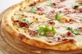 Pizza Four Cheeses or Ai Quattro Formaggi Isolated Royalty Free Stock Photo