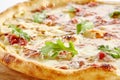 Pizza Four Cheeses or Ai Quattro Formaggi Pizza Royalty Free Stock Photo