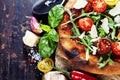 Pizza and fresh italian ingredients Royalty Free Stock Photo