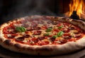 Pizza fresh from the woodfired. Generative AI