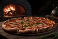 Pizza fresh from the woodfired. Generative AI