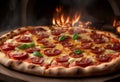 Pizza fresh from the woodfired. Generative AI