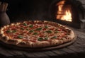 Pizza fresh from the woodfired. Generative AI