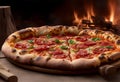 Pizza fresh from the woodfired. Generative AI