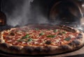 Pizza fresh from the woodfired. Generative AI