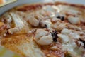 Pizza frutti di mare with octopus Royalty Free Stock Photo