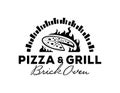 Pizza & grill logo with brick oven