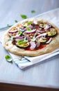 Pizza with grilled zucchini Royalty Free Stock Photo