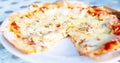 Pizza Had Eaten One Slice Royalty Free Stock Photo