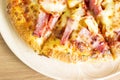 Pizza, ham, cheese, Hawaiian style. Royalty Free Stock Photo