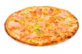 Pizza with ham and green paprika