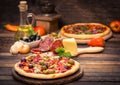 Pizza with ham, mushrooms and cheese Royalty Free Stock Photo