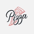 Pizza hand written lettering logo