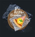 The Pizza Hawaiian slice without background. Vector Royalty Free Stock Photo