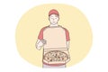 Pizza, home fastfood delivery concept.