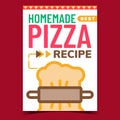 Pizza Homemade Recipe Creative Promo Poster Vector